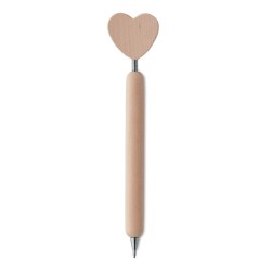 Drewniany długopis z sercem